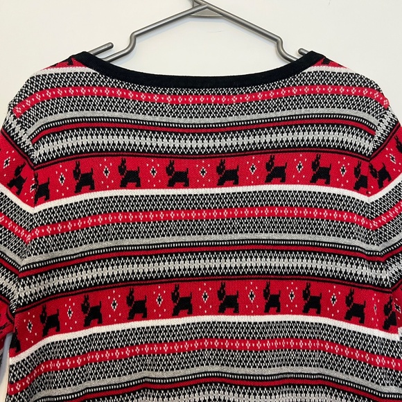 Karen Scott Red Nordic Fair Isle Print Pullover Sweater Scottie Dog Sz Medium - Picture 7 of 11